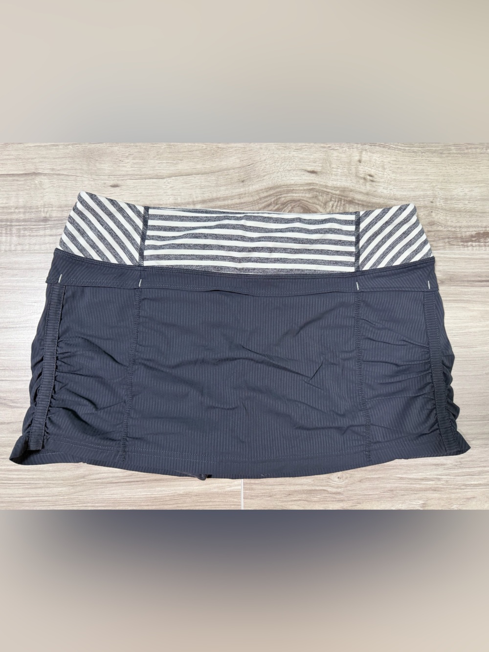 lululemon athletica Mini Skirt with Gray-White Striped Waistband